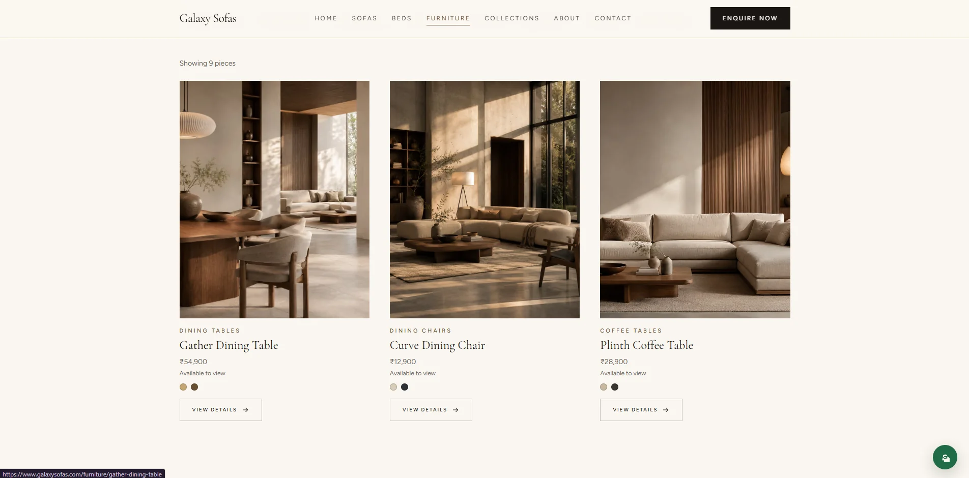 Galaxy Sofas modular custom sofa configurator interface
