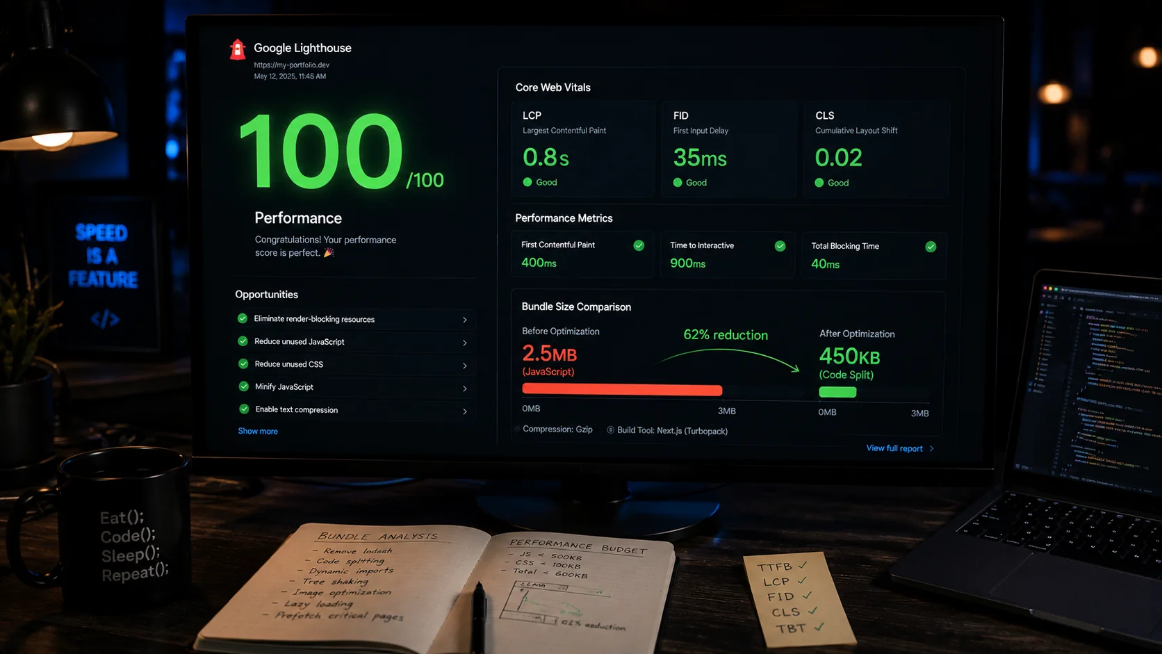 Performance optimization analytics dashboard